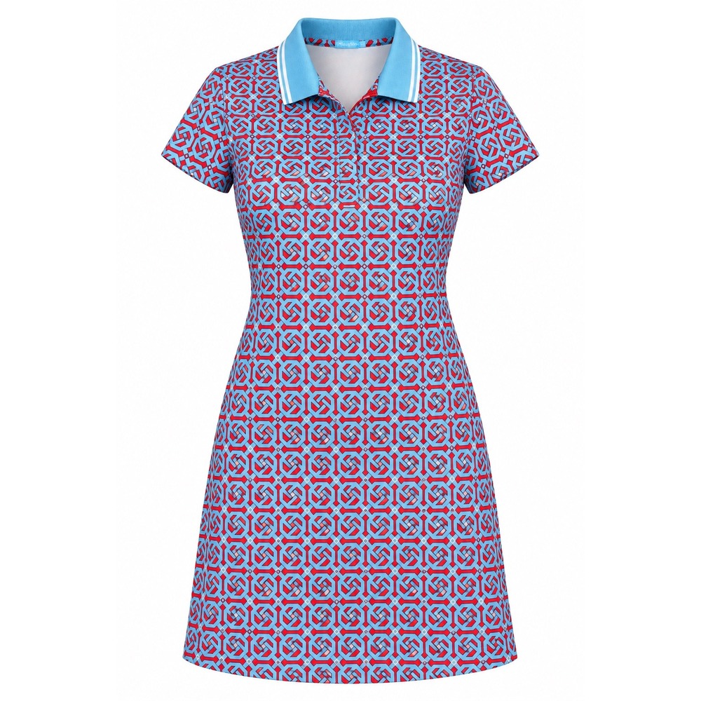 J McLaughlin Montclair Polo Dress Catalina Cloth Geo Golf Resort Preppy S
